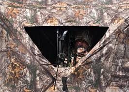 Bow hunting from blind